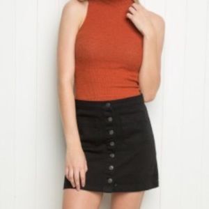 black denim brandy melville button skirt